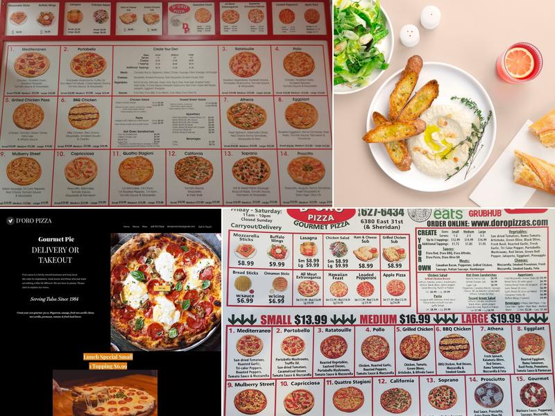 D'oro Pizza Menu