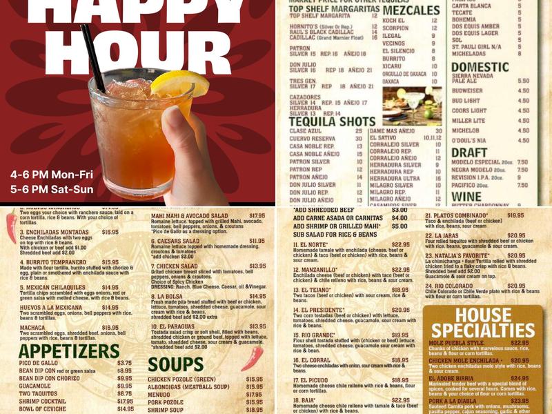 El Adobe Cafe Menu