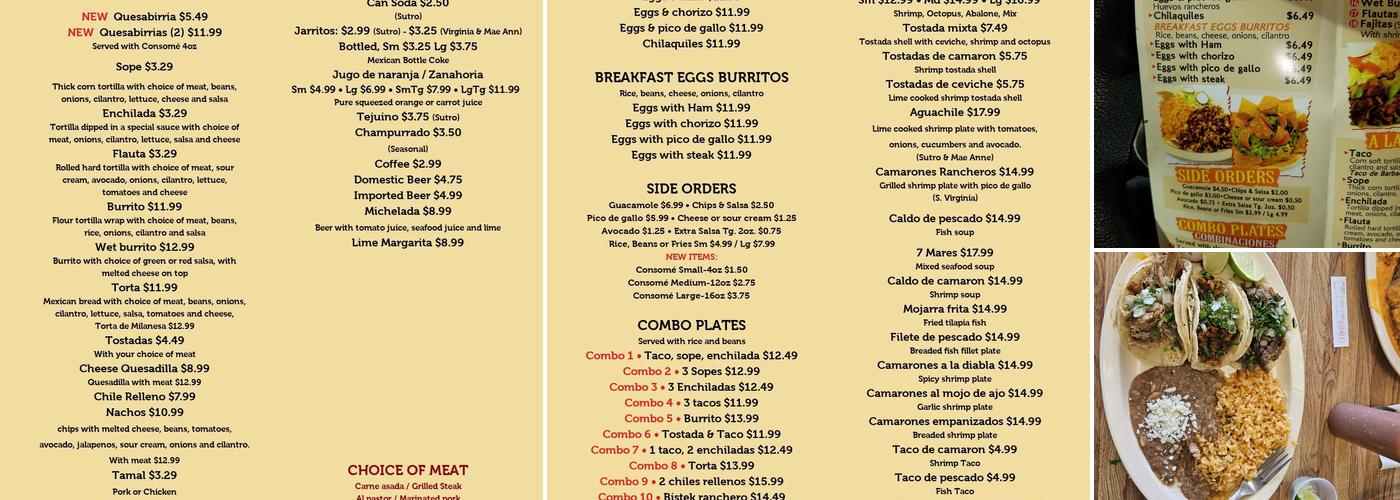 Tacos El Rey Menu