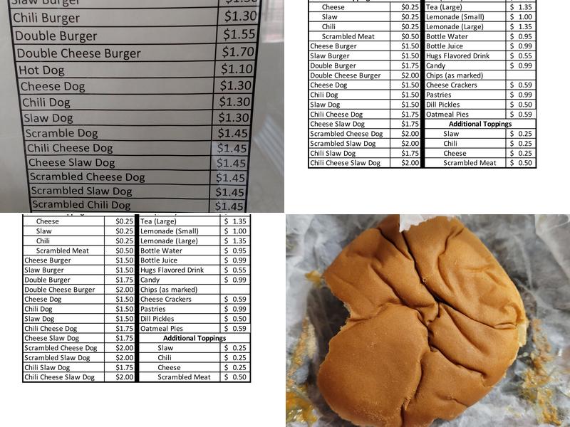Carlton's Hamburgers & Hotdogs Menu