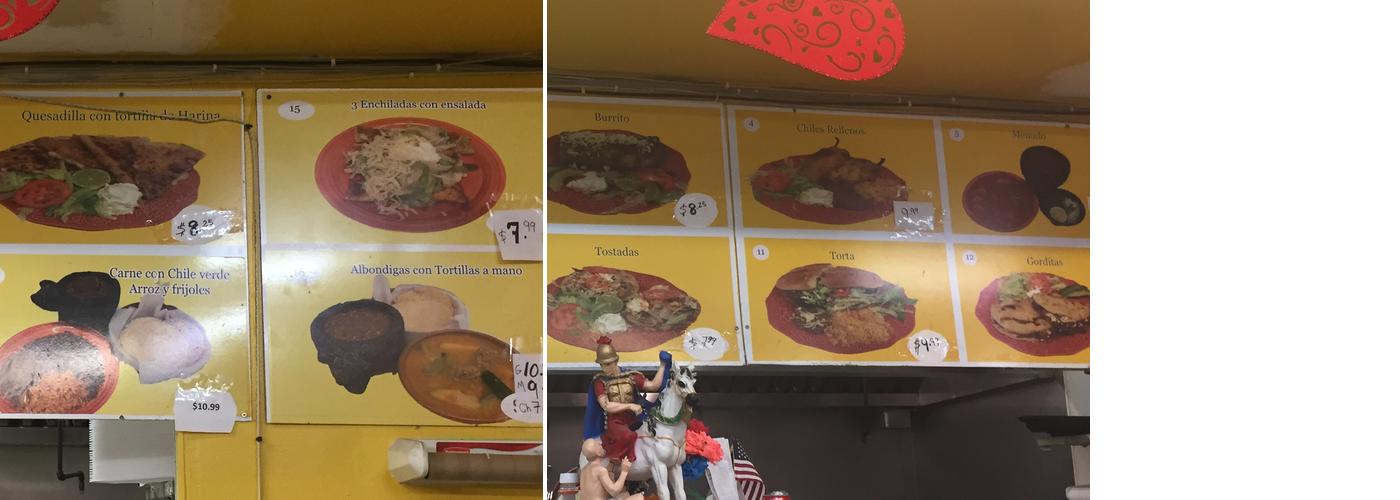 Panaderia Las Palomas Menu