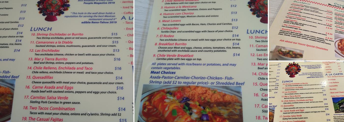 Carlillos Cocina Menu