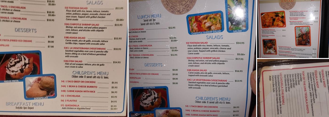 La Fuente Menu