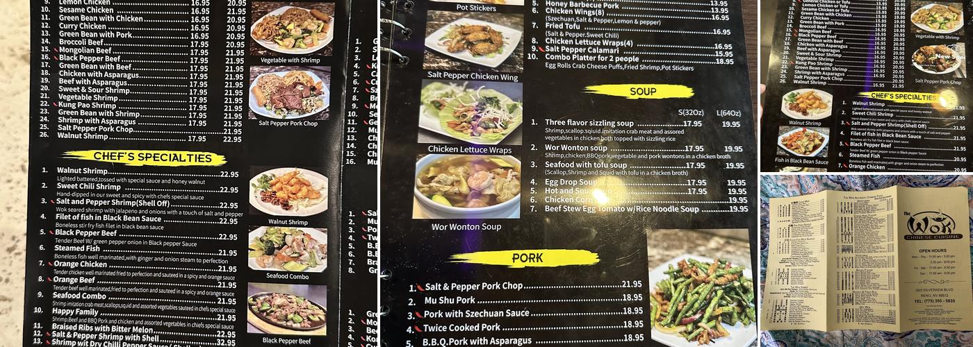 The Wok Chinese Cuisine Menu
