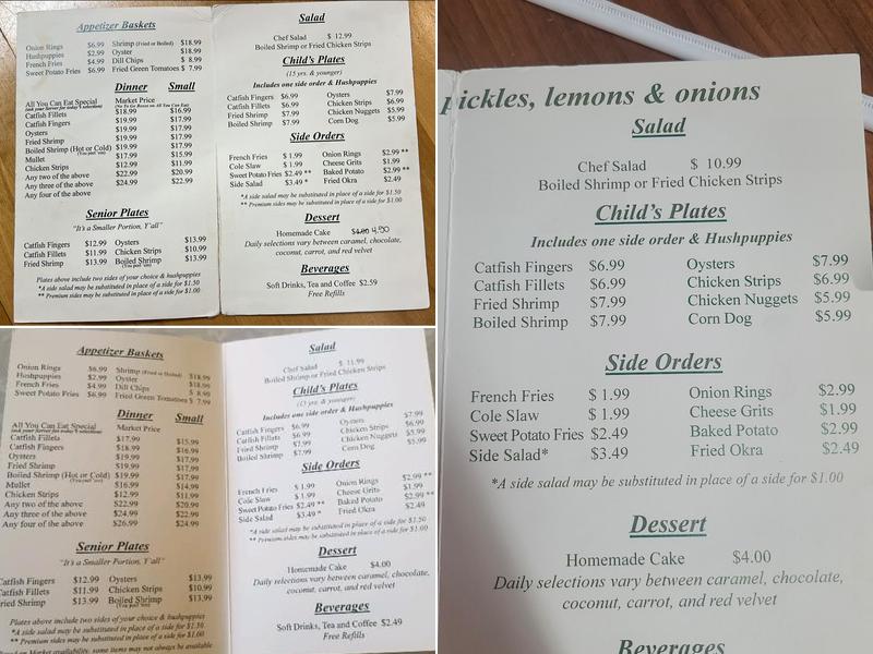 Nothin' Fancy Fish House Menu