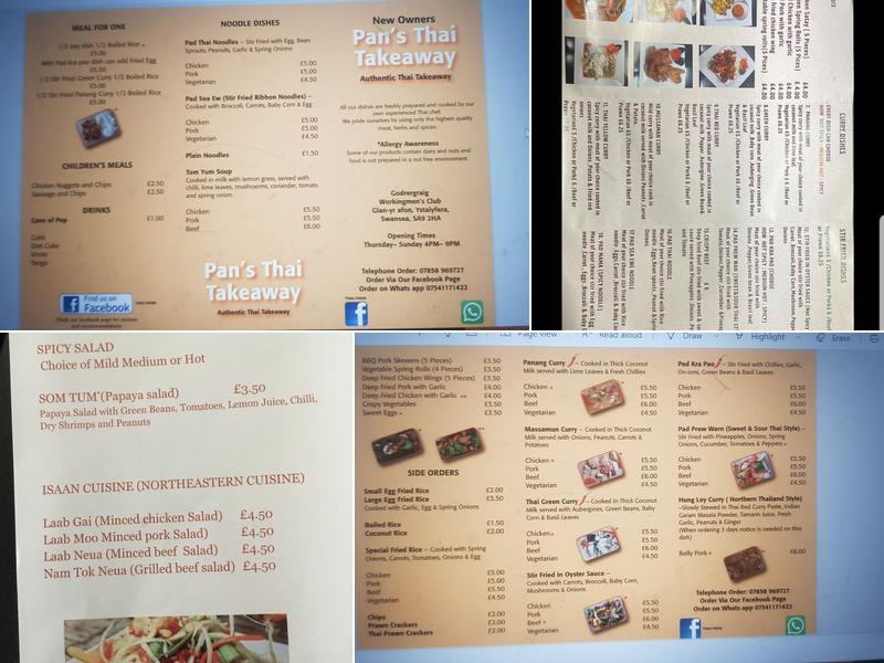 Thai Food Menu