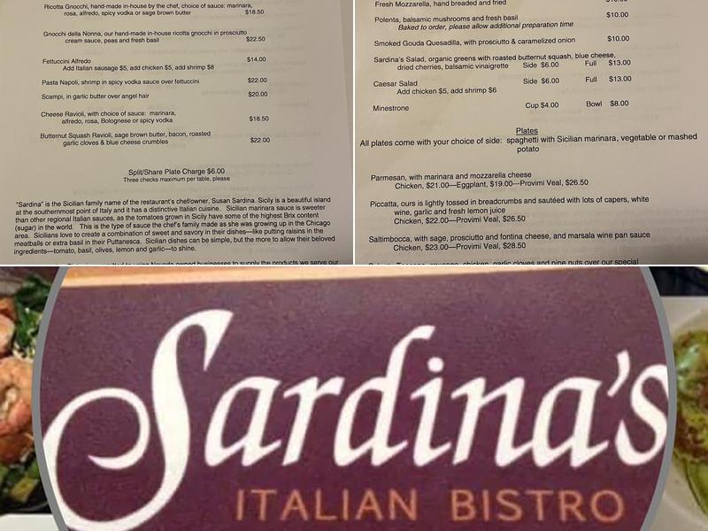 Sardina's Italian Catering Menu