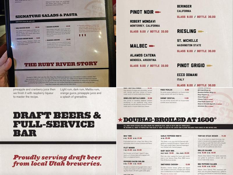 Ruby River Menu