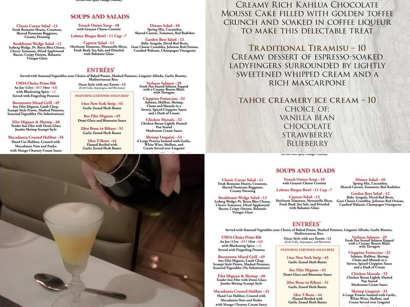 Boomtown Steakhouse Menu