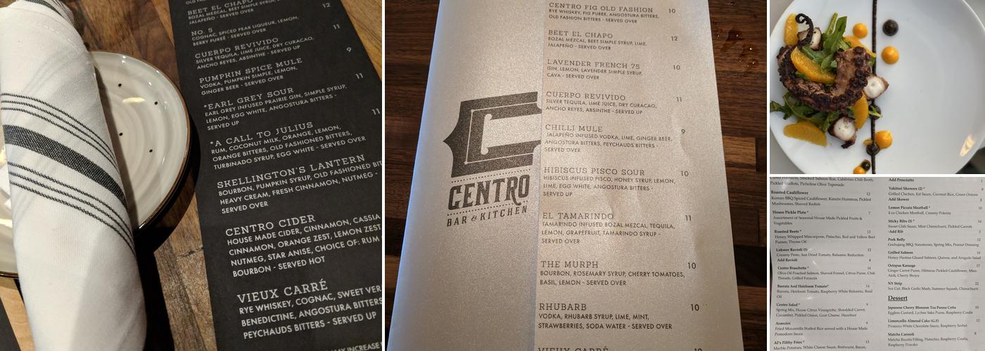 Centro Bar & Kitchen Menu