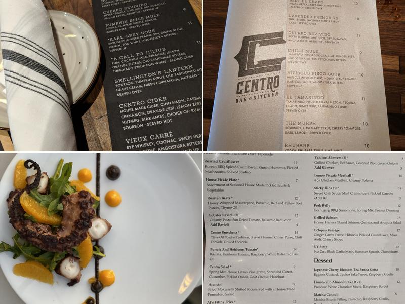 Centro Bar & Kitchen Menu