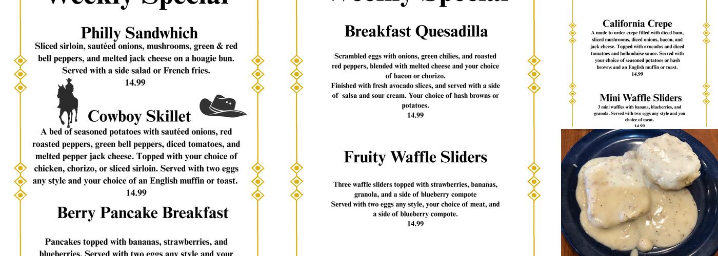 Egg It On Cafe Menu