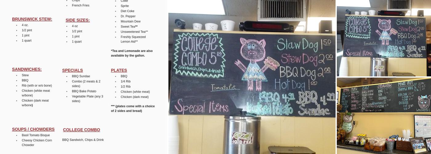 2 Dukes Barbque Menu