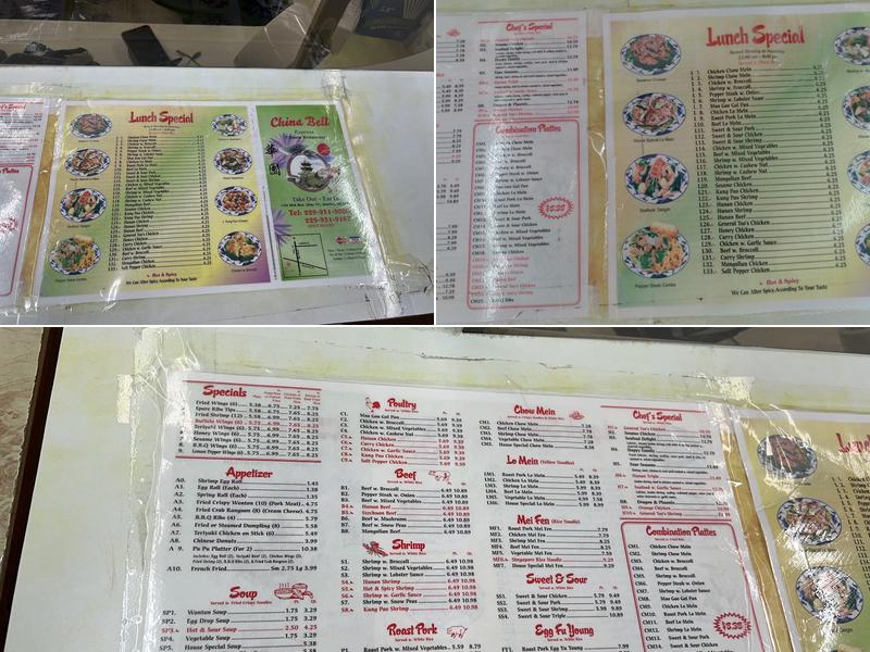 China Bell Express Menu