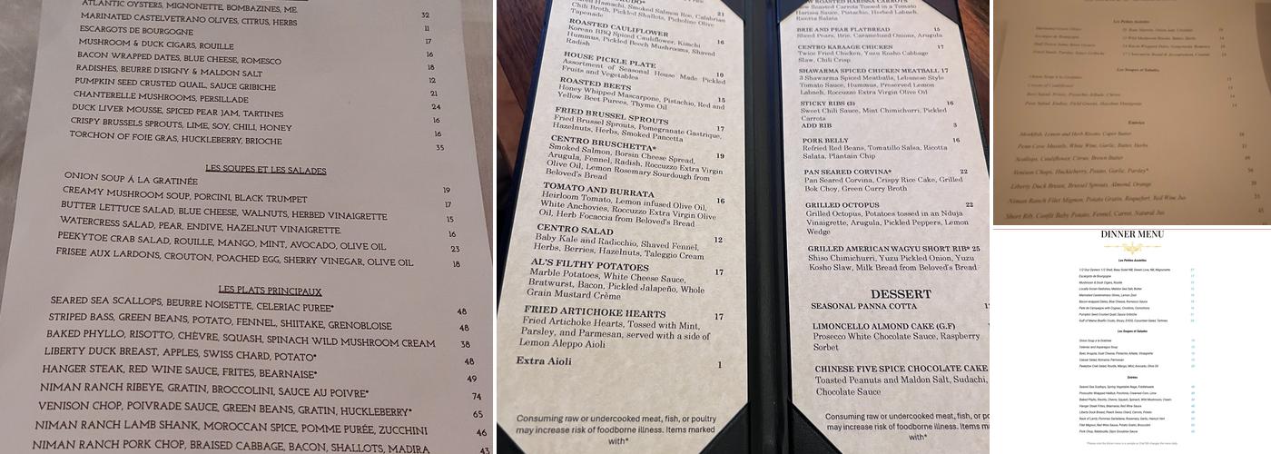 Beaujolais Bistro Menu