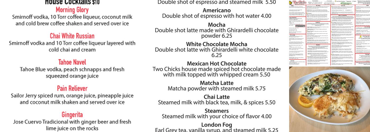 Two Chicks Menu
