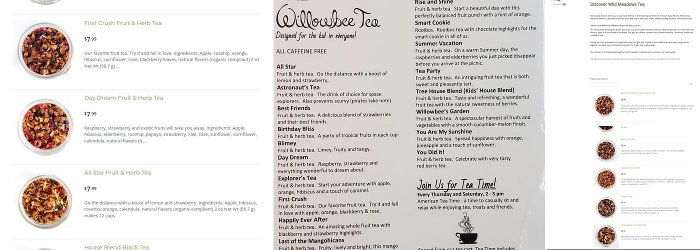 Wild Meadows Tea Menu