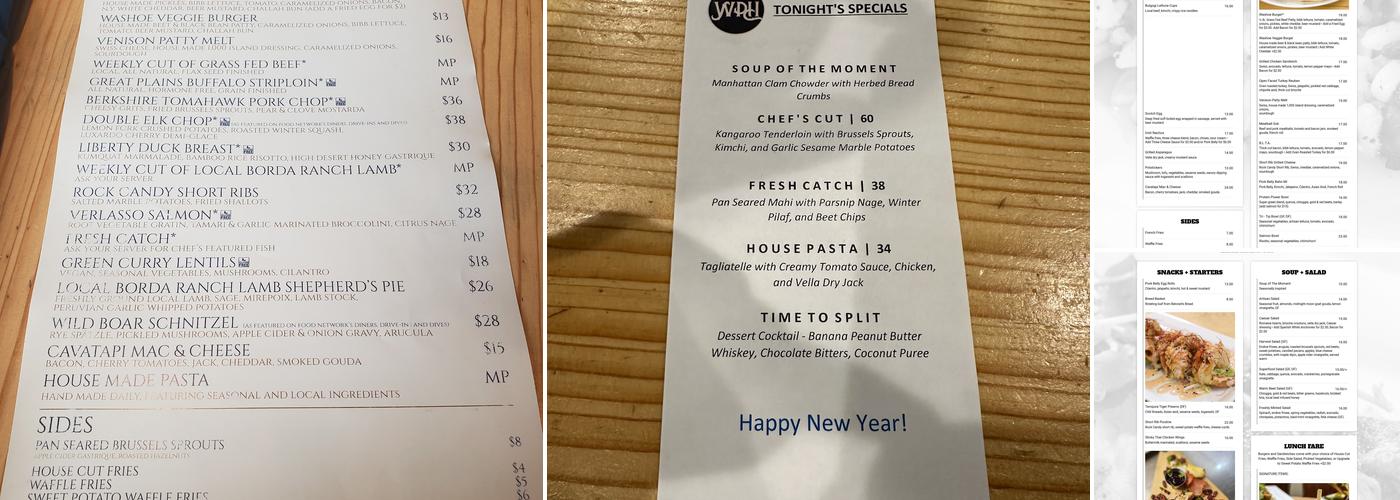 Washoe Public House Menu