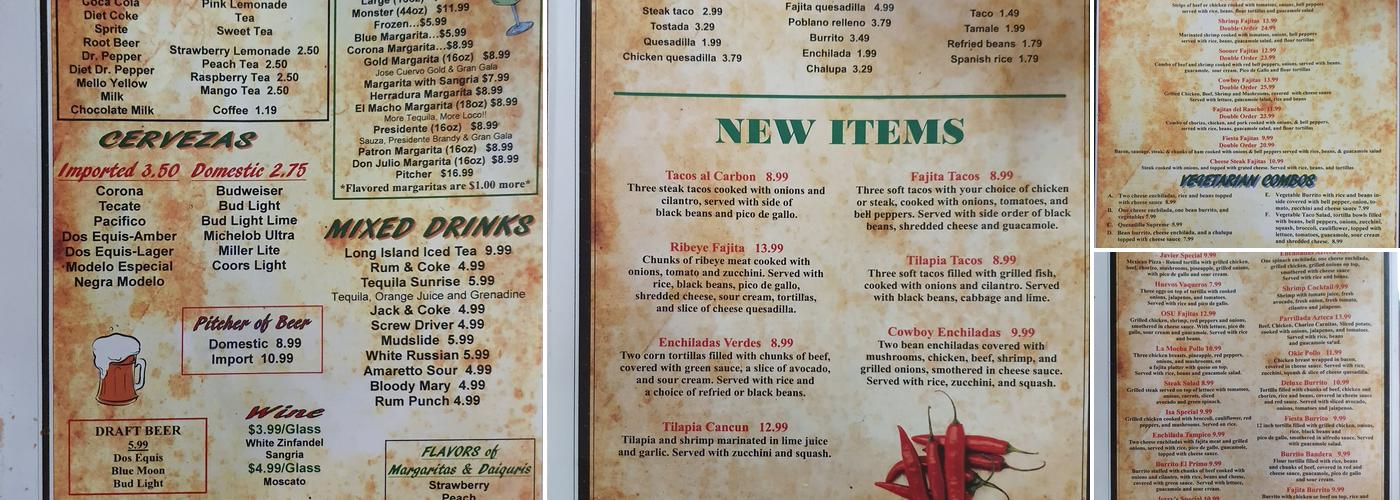 Los Aztecas Menu