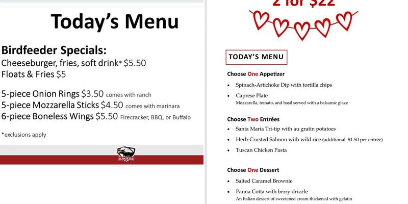 The Point Restaurant Menu