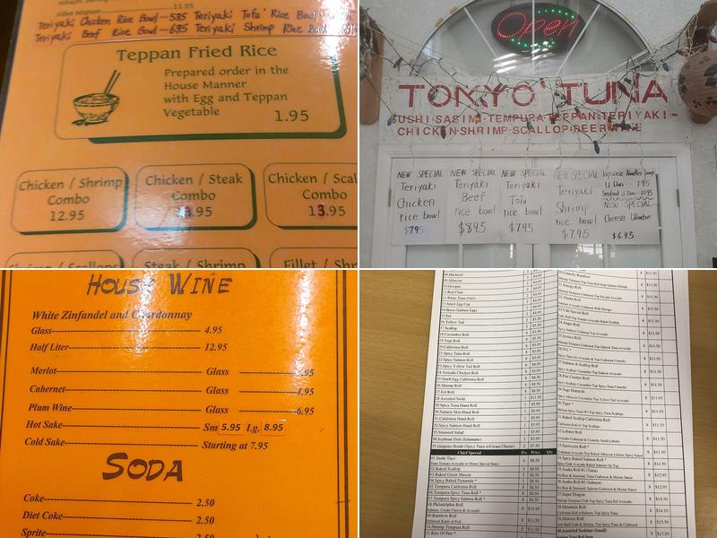 Tokyo Tuna Restaurant Menu
