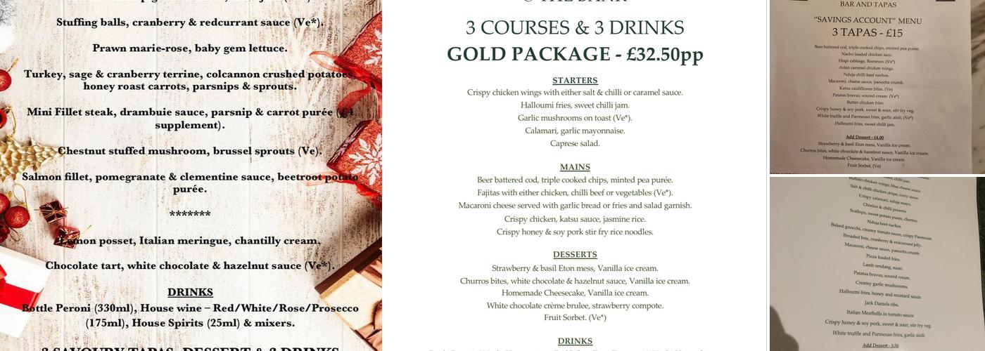 The Bank Bar and Tapas Menu