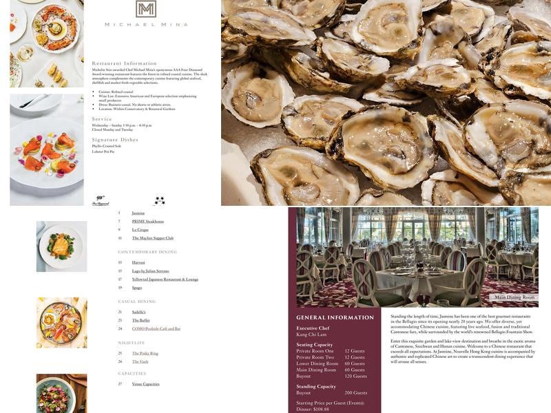 The Buffet at Bellagio Menu