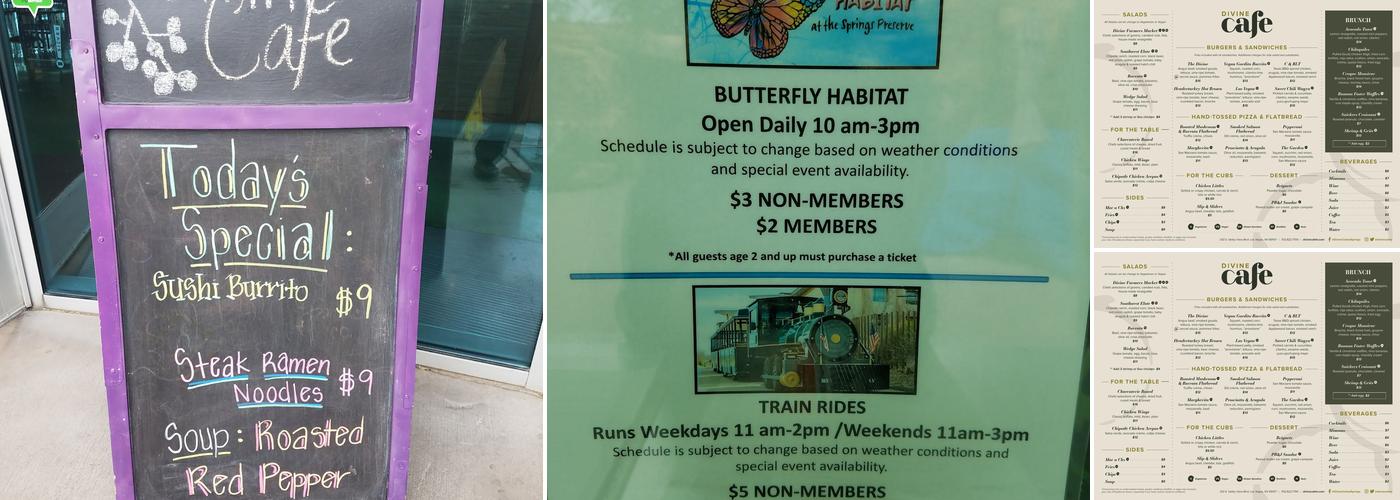 Divine Cafe at the Springs Preserve Menu