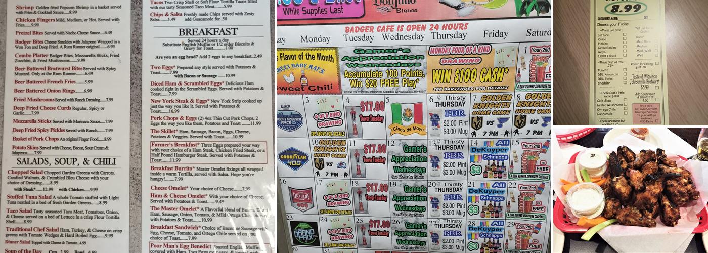 Badger Cafe Menu