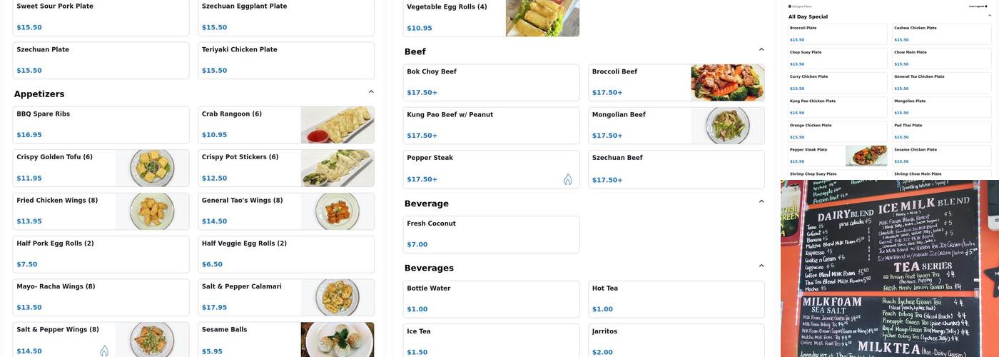 Jasmine Express Menu