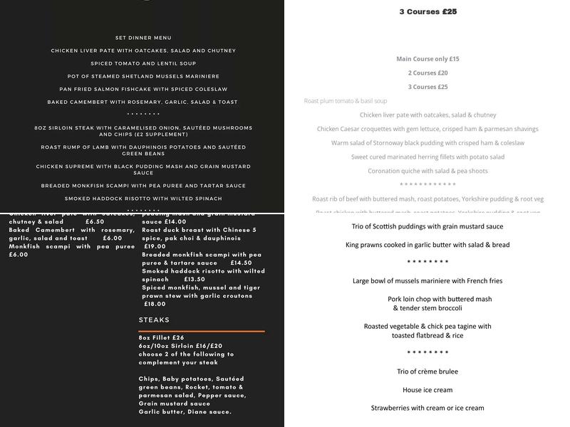 The Croft & Creel Menu