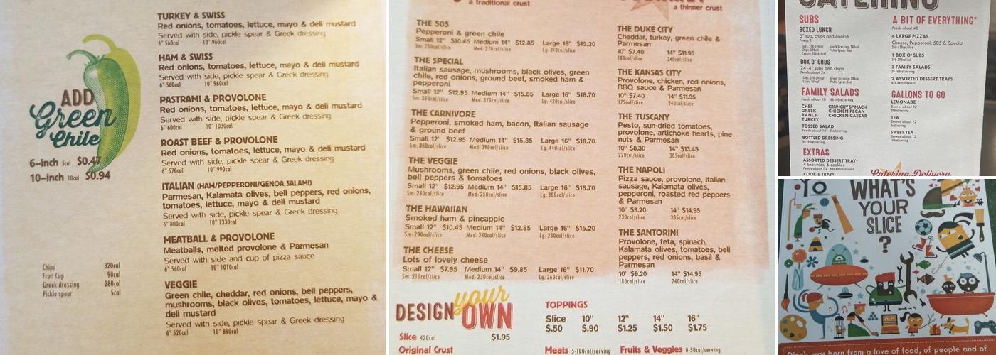 Dion's Pizza Menu