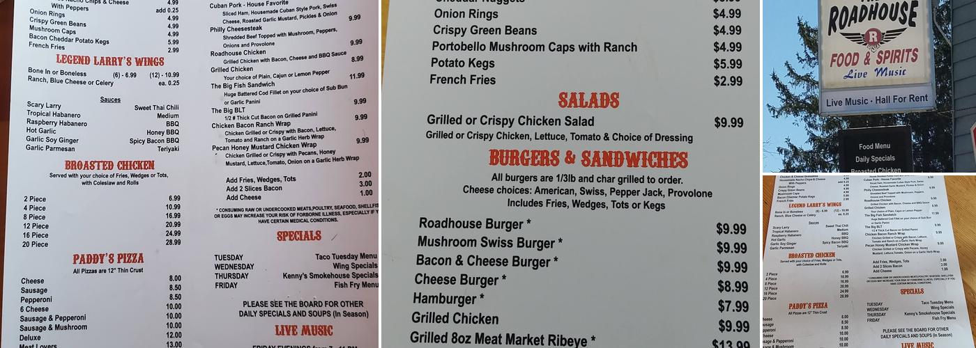 Dundee's Roadhouse Menu