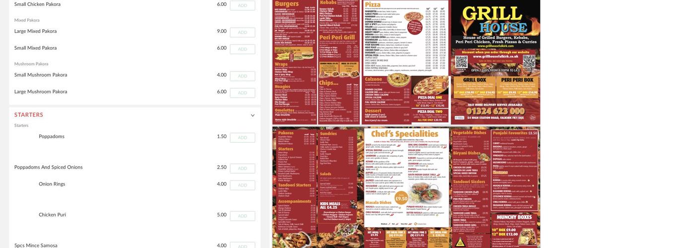 Grill House Falkirk Menu