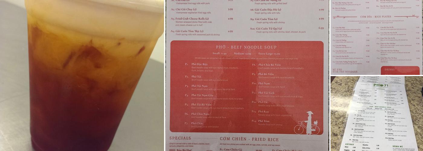 Pho 71 Menu