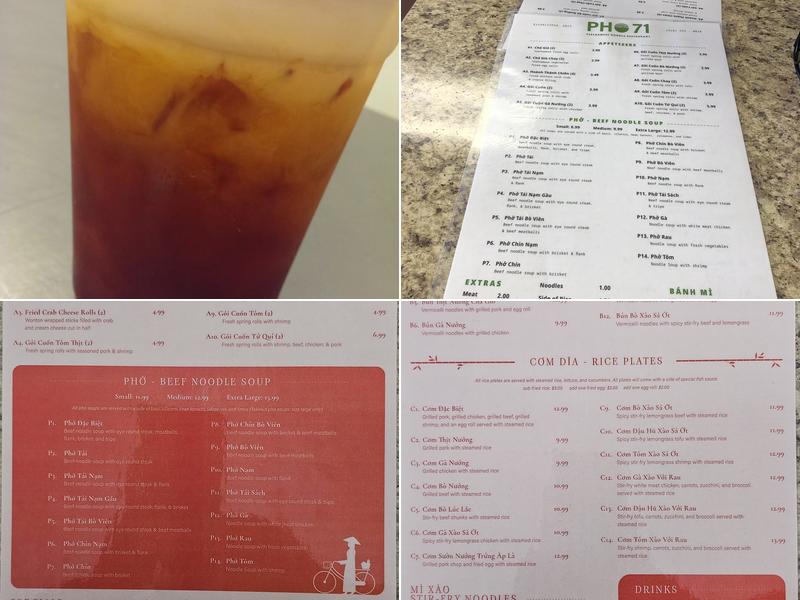Pho 71 Menu