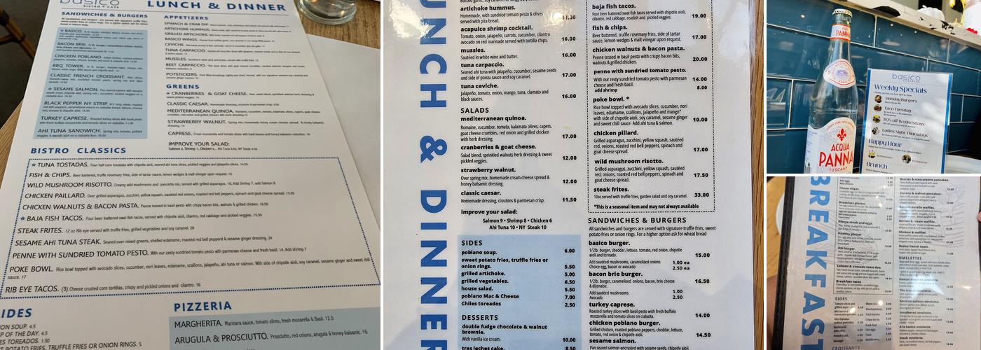 Basico Bistro Cafe Menu