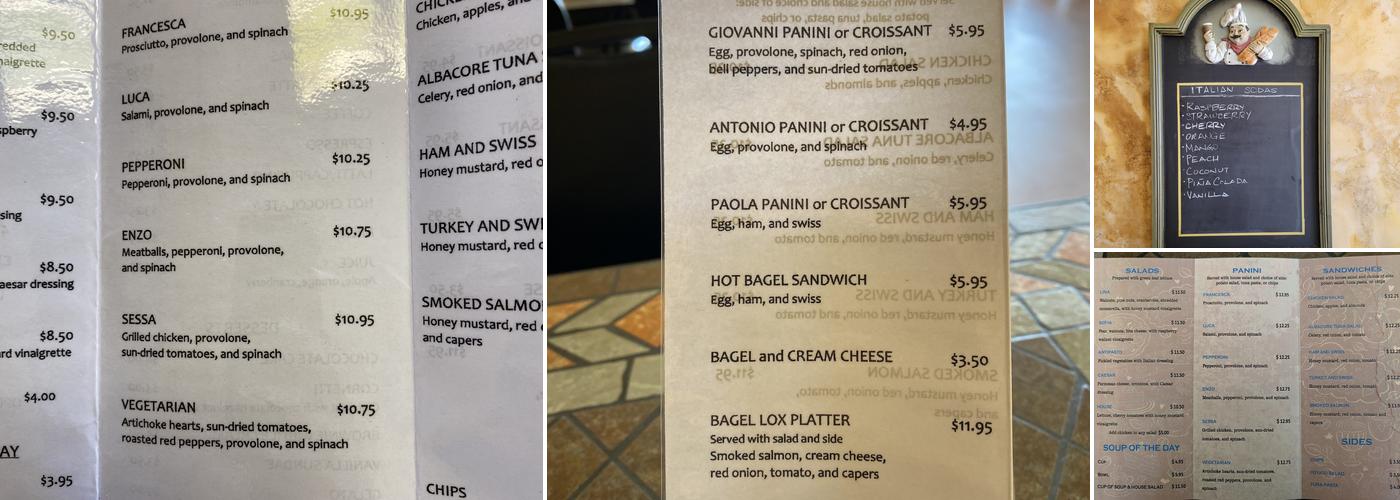 Buon Giorno Caffe Menu