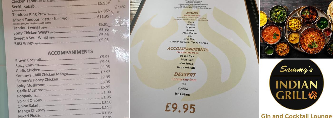 Sammy's Indian Grill Restaurant - Gin & Cocktail Lounge Menu