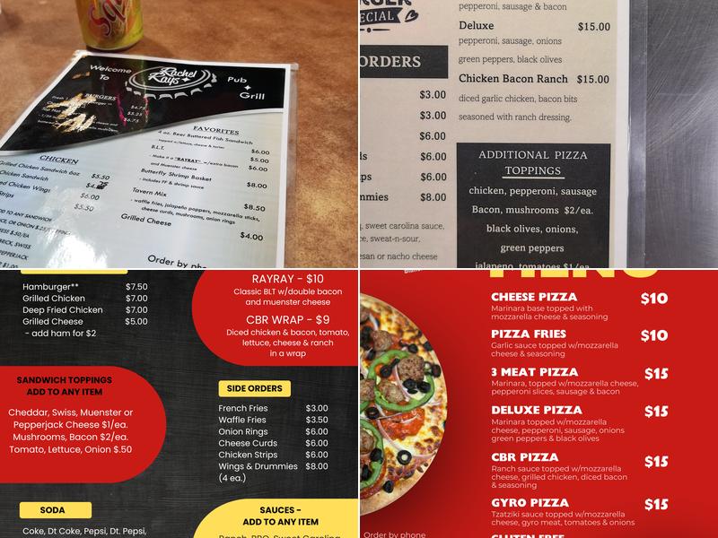 Rachel & Ray's Pub/Hotel Blanchard Menu