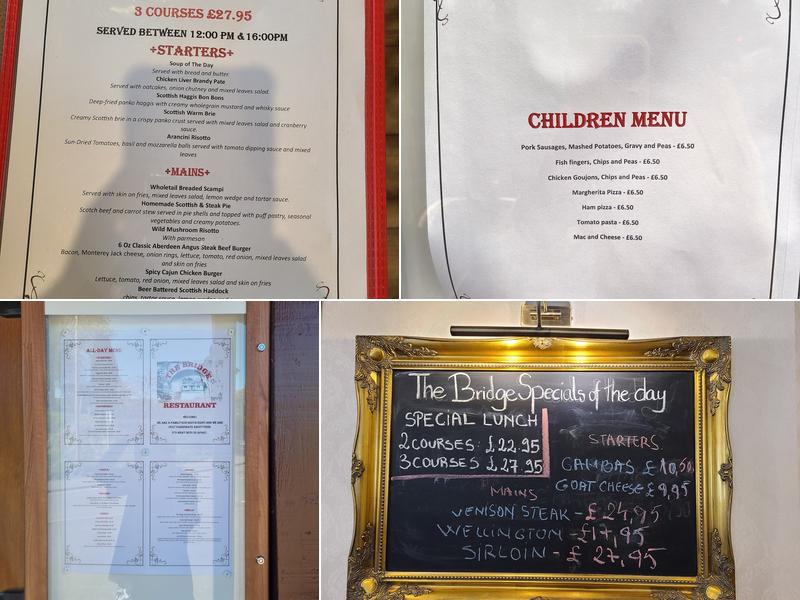 The Bridge Restaurant of Pitlochry Menu