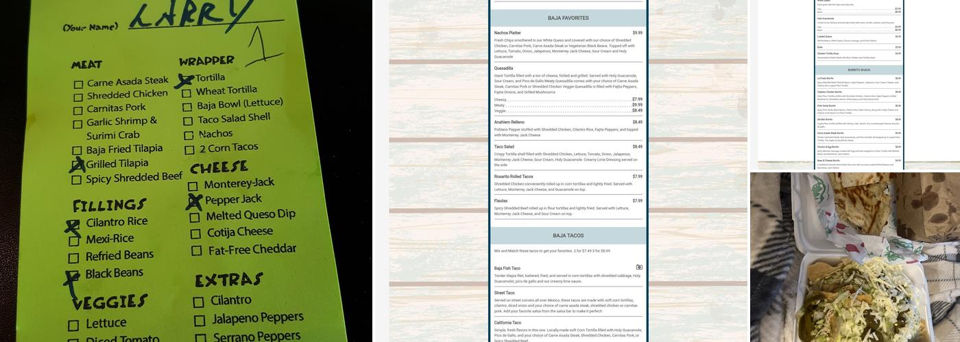 Baja Jack's Burrito Shack Menu