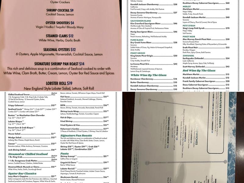 Oyster Bar Menu