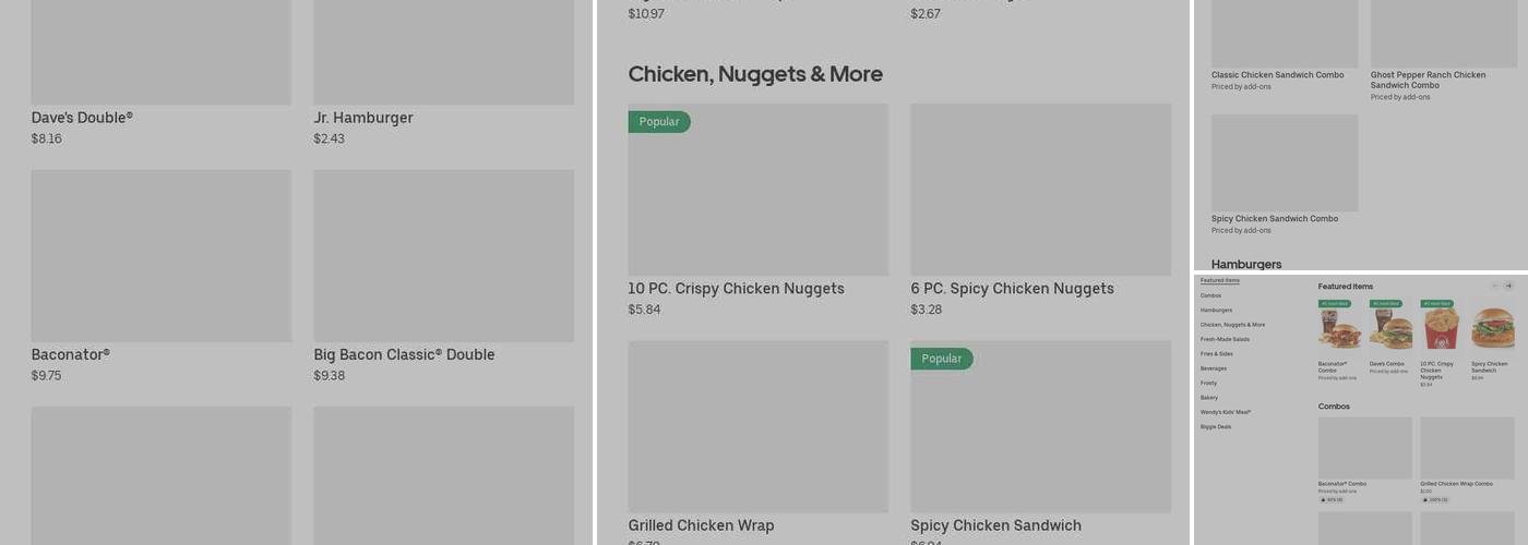 Wendy's Menu