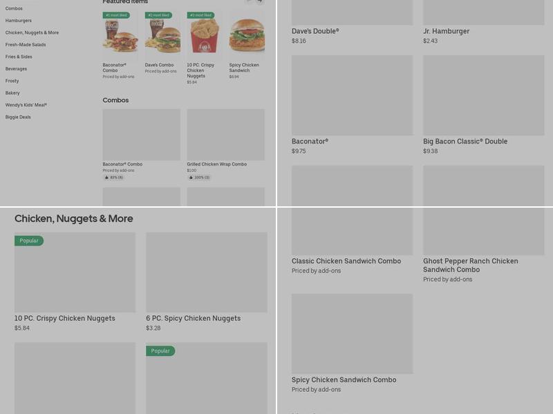 Wendy's Menu