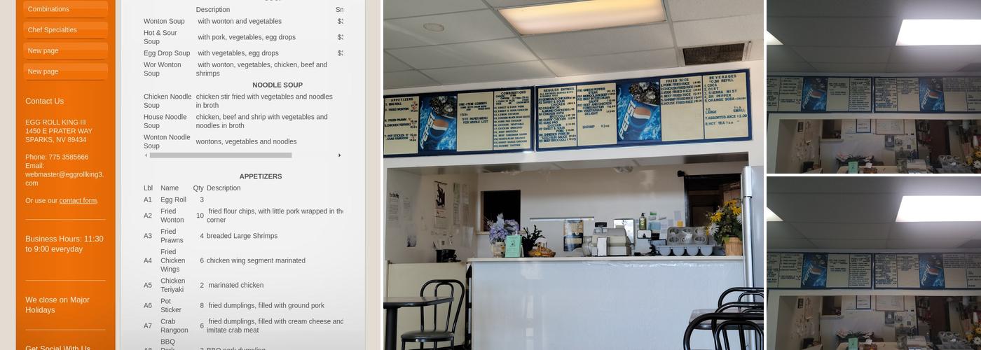 Egg Roll King Menu
