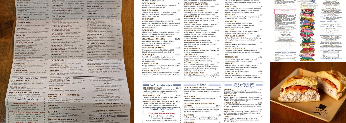 Macado's Menu