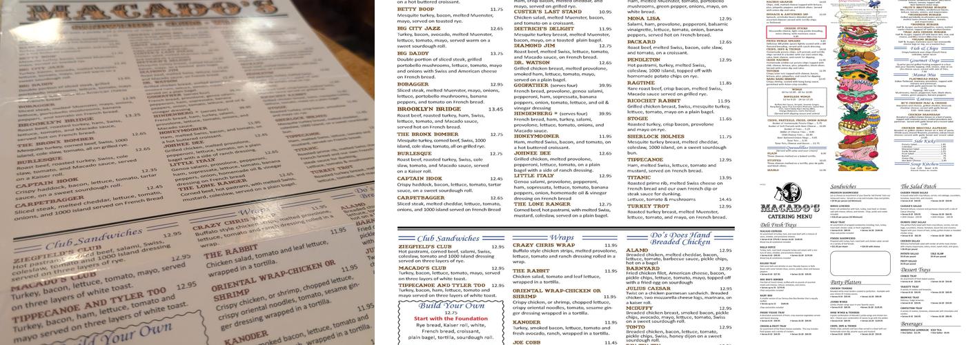 Macado's Menu