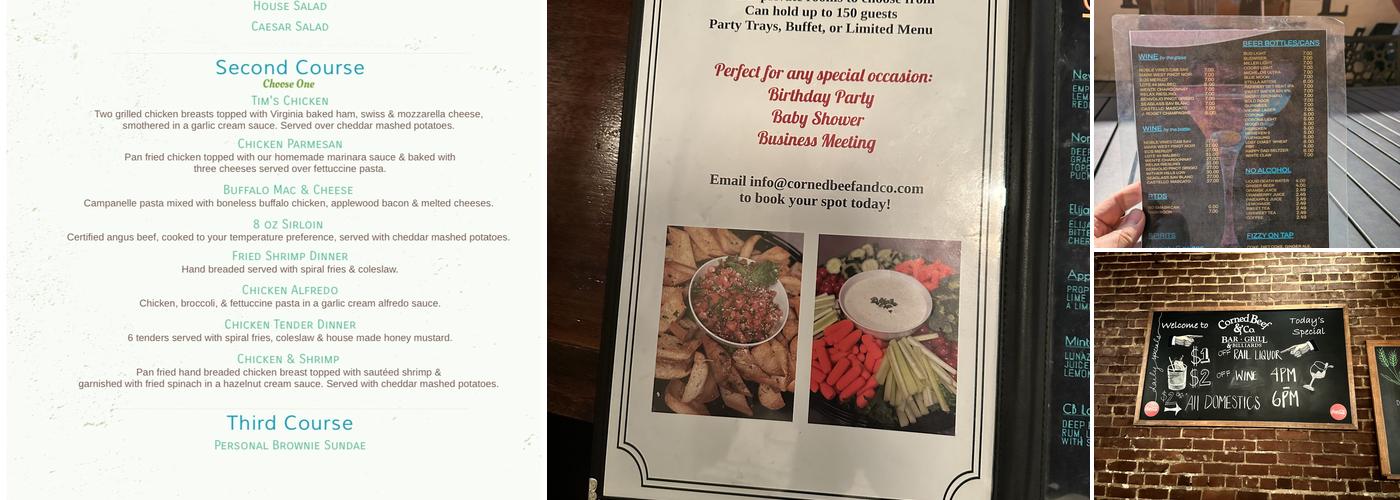 Corned Beef & Co Inc. Menu