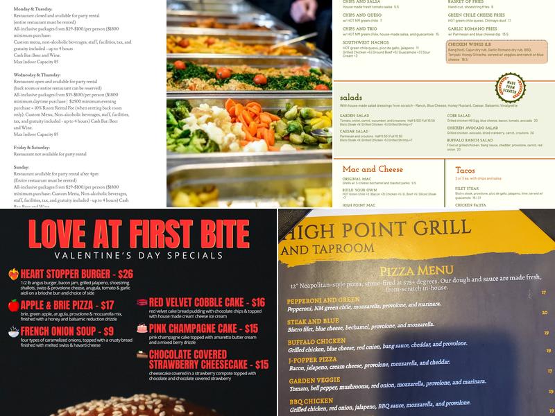 High Point Grill Menu